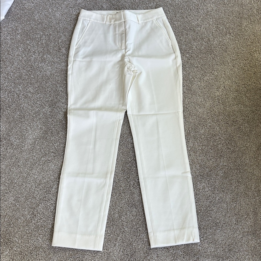 WHITE HOUSE BLACK MARKET WHBM Slim Ankle Pants Solid Cream colored Dress Pants 2